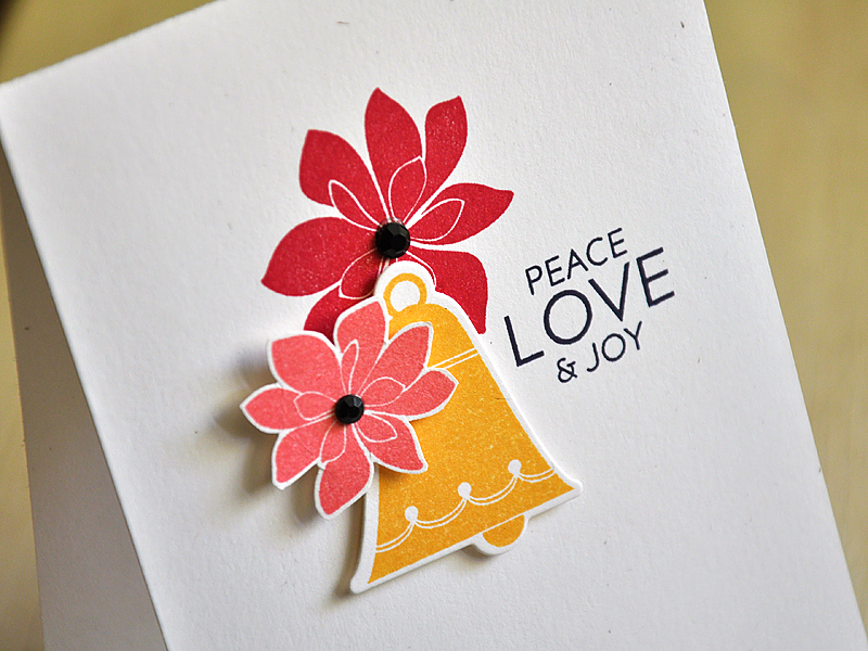 Stamps: Bells &amp; Boughs<br />
Ink: Summer Sunrise, Pure Poppy, Berry Sorbet and True...