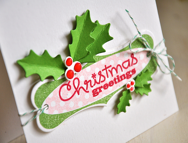 Stamps:  Christmas Labels &amp; Holly Jolly<br />
Ink:  New Leaf, Sweet Blush &amp; Pure...