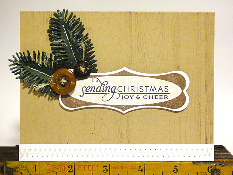 stamps: Christmas Labels, Stylish Sentiments: Holiday, Background Basics: Woodgrain<br />
<br...
