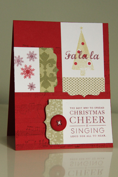 Stamps: Winter Cheer, Stylish Sentiments: Holiday, Background Basics: Sheet Music<br />...