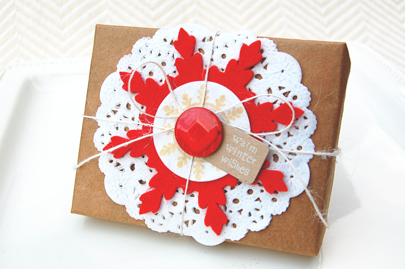 Stamps - Tag-its #8<br />
Ink - Fresh Snow, Tea Dye Duo - Chai<br />
Dies - Damask Snowflakes,...