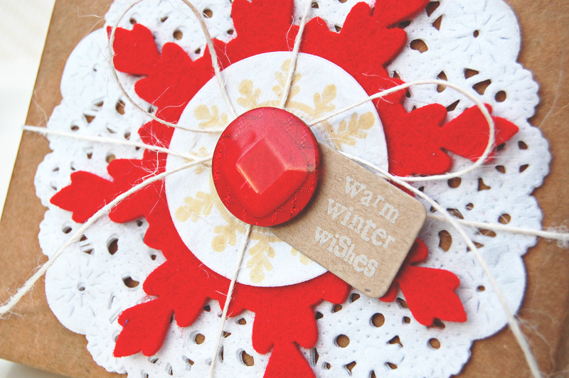 Stamps - Tag-its #8<br />
Ink - Fresh Snow, Tea Dye Duo - Chai<br />
Dies - Damask Snowflakes,...