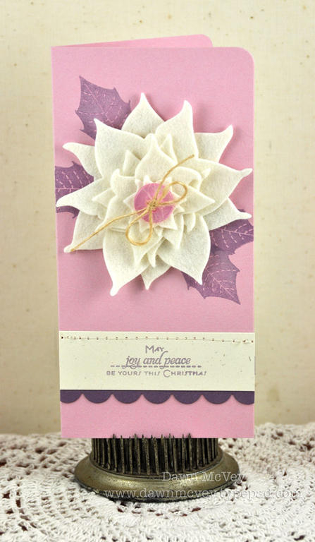 Paper: rustic cream, lavender moon, plum pudding<br />
Stamps: Christmas Poinsettia<br />
Ink:...