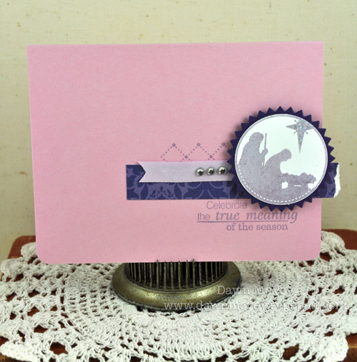 Paper: stamper's select white, lavender moon, damask designs<br />
Stamps: Star of Wonder,...