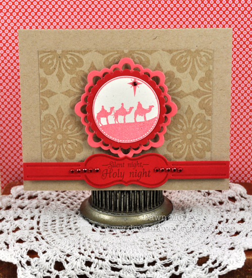 Paper: rustic cream, kraft, berry sorbet, pure poppy<br />
Stamps: Star of Wonder, Giga Guide...