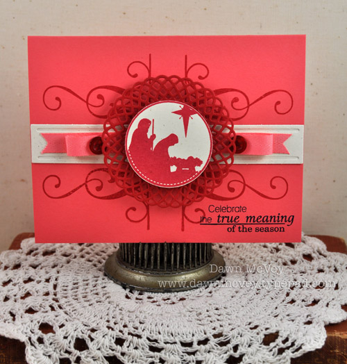 Paper: rustic cream, berry sorbet, pure poppy<br />
Stamps: Star of Wonder, Holiday Photo...
