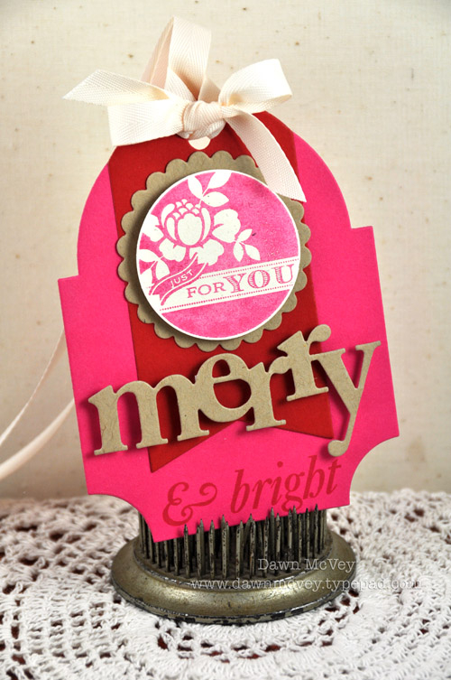 Paper: raspberry fizz, pure poppy, kraft, rustic cream<br />
â€¨Stamps: Wonderful Words:...