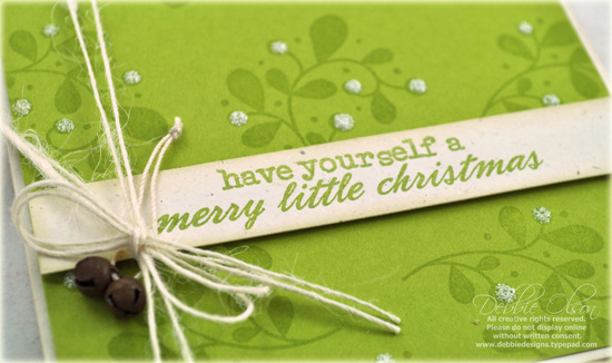 Stamps: Winterberry<br />
Cardstock: Simply Chartreuse, Rustic Cream<br />
Ink: Versamark...