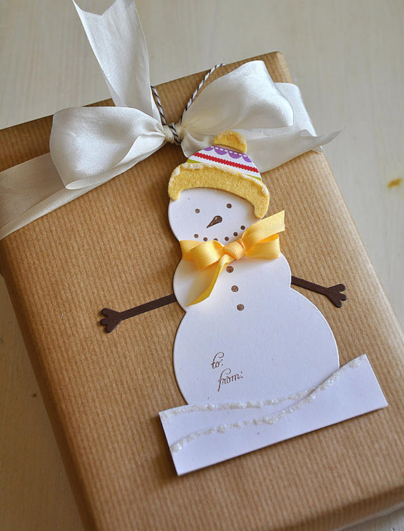Stamps:  Shape Up Snowman Accessories &amp; Tag-its #9<br />
Ink:  Dark Chocolate<br />...