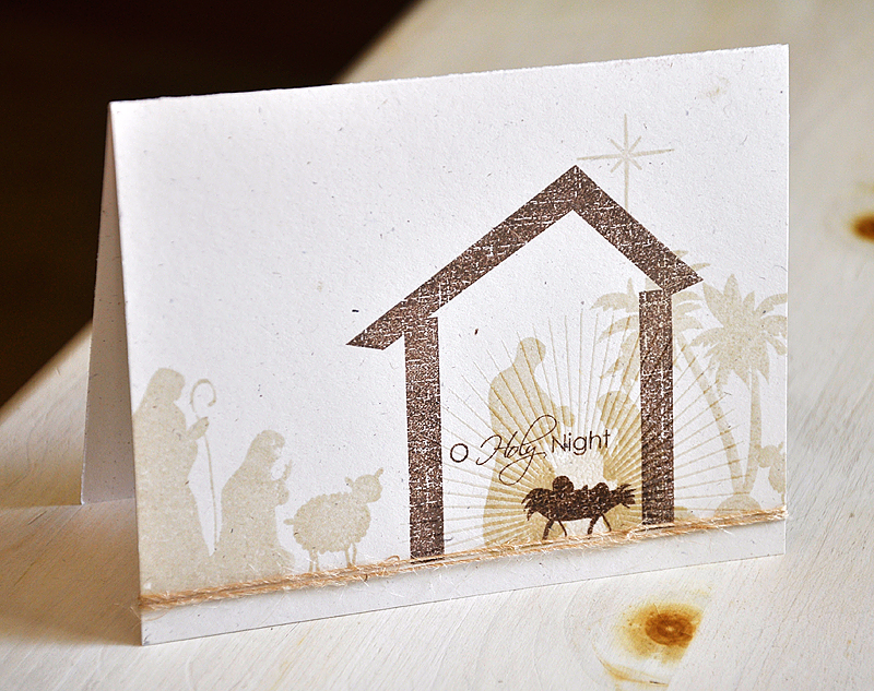 Stamps:  Nativity Silhouettes &amp; Additions<br />
Ink: Vintage Touch Chia &amp; Dark...