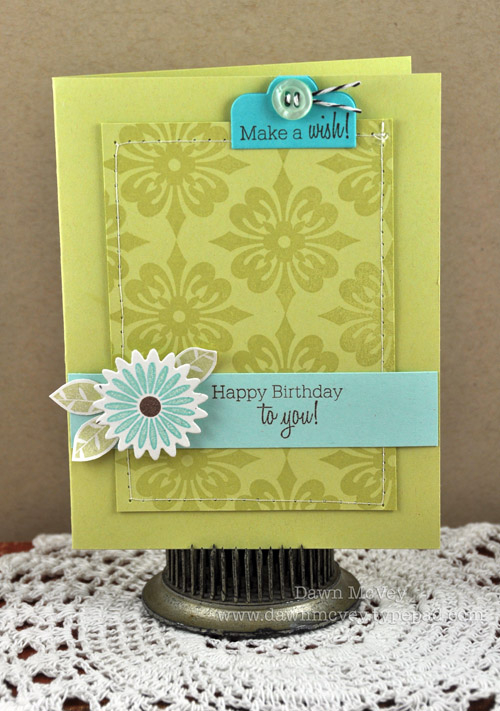 Paper: rustic cream, sprint moss, aqua mist, hawaiian shores<br />
Stamps: Flower Fusion #9,...