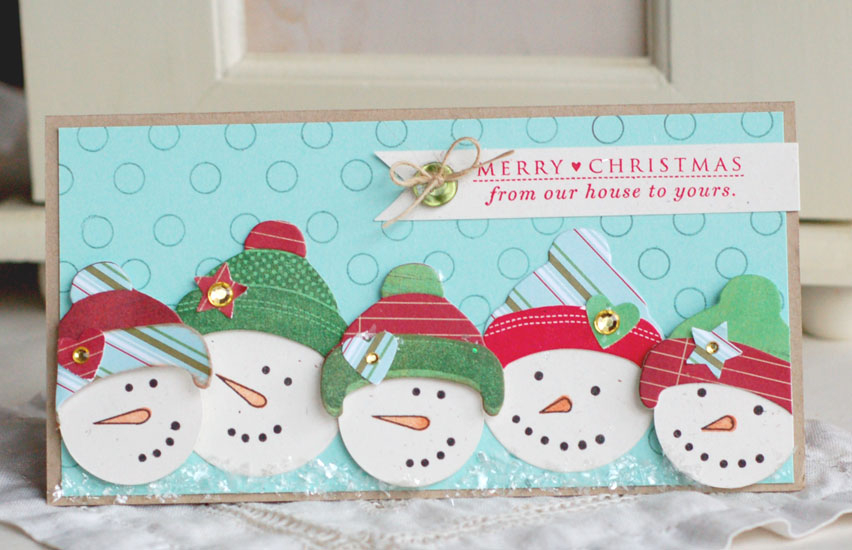 Stamps:  Shape Up Snowman Accessories, Love Lives Here: Holiday, Polka Dot Basics<br />
Ink:...