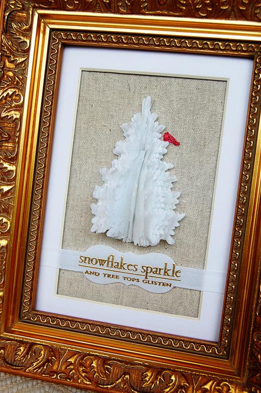{Tree Tops Glisten} frame<br />
Stamps - In the Meadow<br />
Ink - VersaMark <br />
Dies - In...