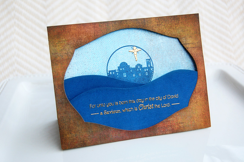 {For Unto You} card<br />
Stamps - Star of Wonder<br />
Ink - Enchanted Evening, Tea Dye Duo,...