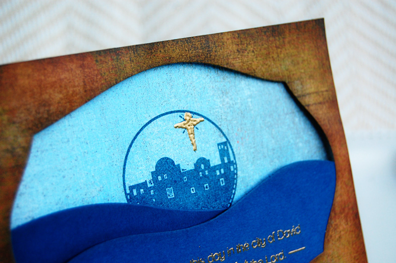 {For Unto You} card<br />
Stamps - Star of Wonder<br />
Ink - Enchanted Evening, Tea Dye Duo,...