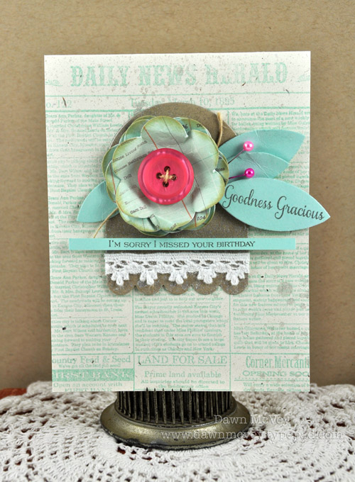 Paper: rustic cream, kraft, aqua mist, Crate Paper Emma's Shoppe patterned paper<br />...