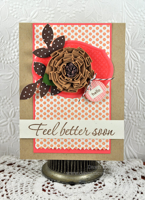 Paper: rustic cream, kraft, berry sorbet, 2008 bitty dot basics, road trip<br />
Stamps: Tiny...