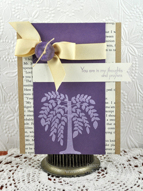 Paper: rustic cream, kraft, plum pudding, vintage book print<br />
Stamps: Willow<br />
Ink:...