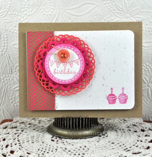 Paper: stamper's select white, kraft, berry sorbet, raspberry fizz, dotty biscotti<br />...