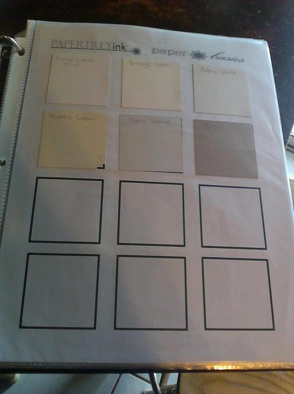 PTI PAPER BASICS - THESE ARE PAGES FILLED WITH SAMPLES OF THE CARDSTOCKS OFFERED IN THE BASICS PAGE.