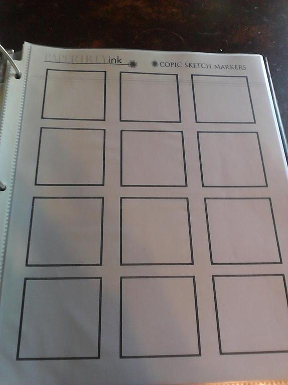 COPIC MARKER PAGES - WILL COLOR AN IMAGE ON EACH SQUARE TO SHOW COLOR OF EACH MARKER WITH MARKER...