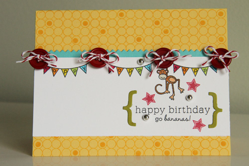 Monkey Birthday<br />
<br />
Stamps: Tag-its 10, Tiny Treats: Birthday, Tag-its 6, Birthday...