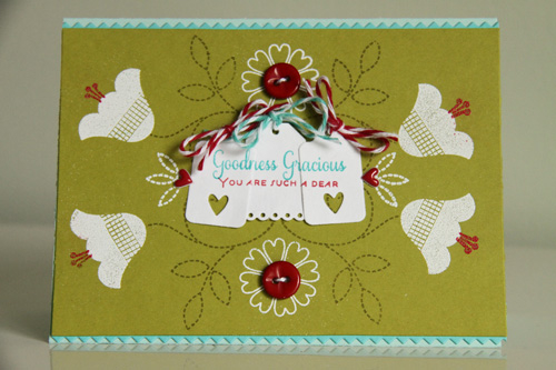Goodness Gracious<br />
<br />
Stamps: Stitches &amp; Swirls, Wishing You, Floral Fusion #7,...