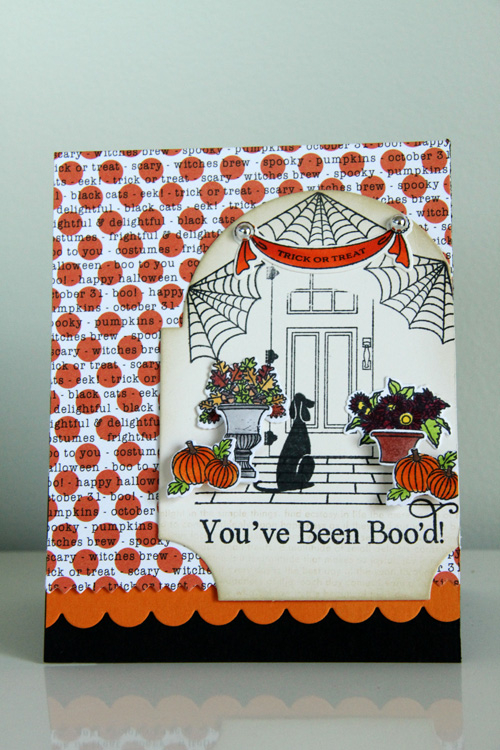 Stamps: Door to Door, Been Boo'd, Chairished, Text Style I<br />
Ink: True Black, Tea Dye...