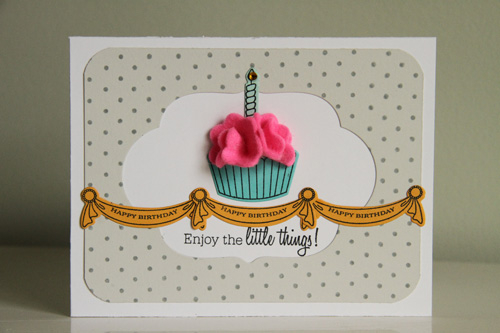 Stamps: Floral Fusion #10, Cupcake Collection, Door to Door, Polka Dot Basics I<br />
Dies: Mat...