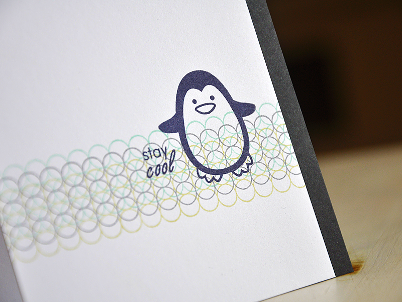 Stamps: Winter Penguin &amp; Background Basic: Circles<br />
Ink: True Black, Smoky Shadow,...