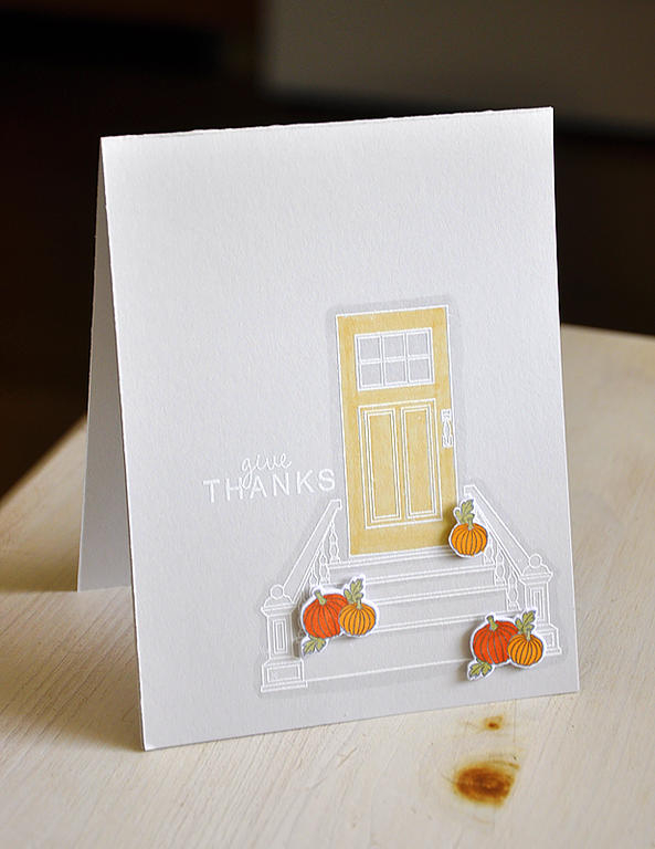 Stamps: Door to Door &amp; Fillable Frames #7<br />
Ink: Versamark &amp; Gray<br />
Cardstock:...