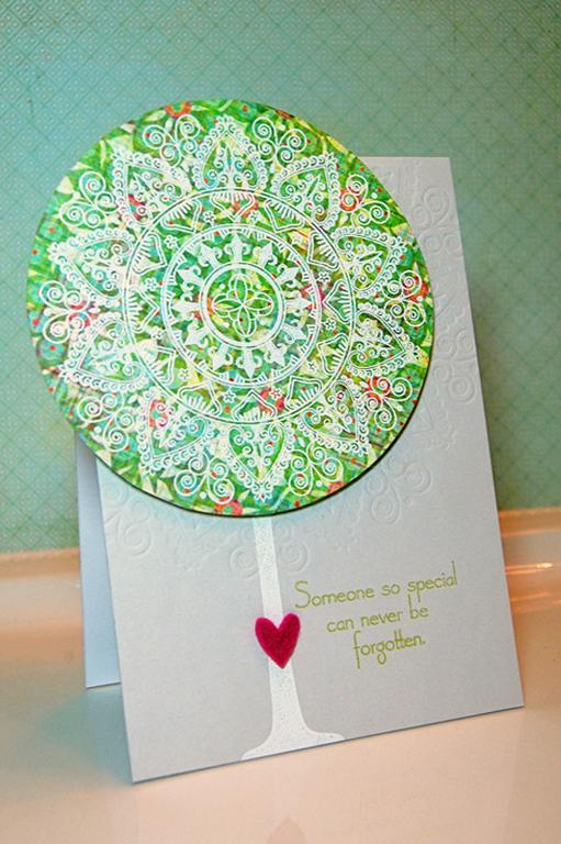 Stamps - Willow, Mega Mehndi Medallion<br />
Ink - Spring Moss, Versamark<br />
Cardstock -...