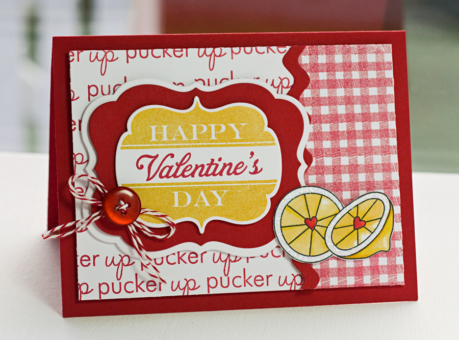 Stamps- Happy Day, Treamendous Treats: Valentine, BB: Gingham<br />
Ink- Pure Poppy, Summer...