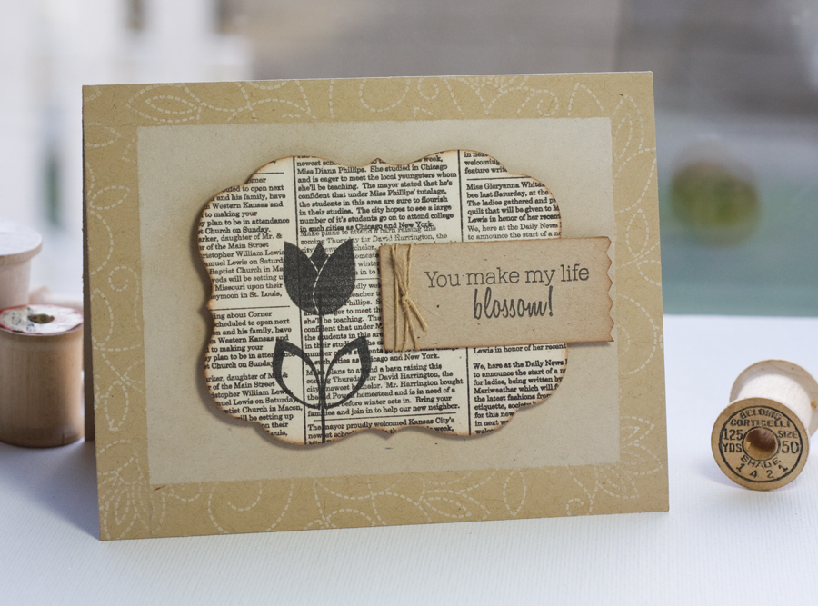 Stamps- Flower Frenzy #11, BB: Newsprint, Stitches and Swirls<br />
Ink- True Black, Vintage...