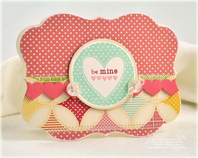 Stamps: Tag-Its #11<br />
Ink: Aqua Mist, Pure Poppy, Berry Sorbet (stamped off once);...