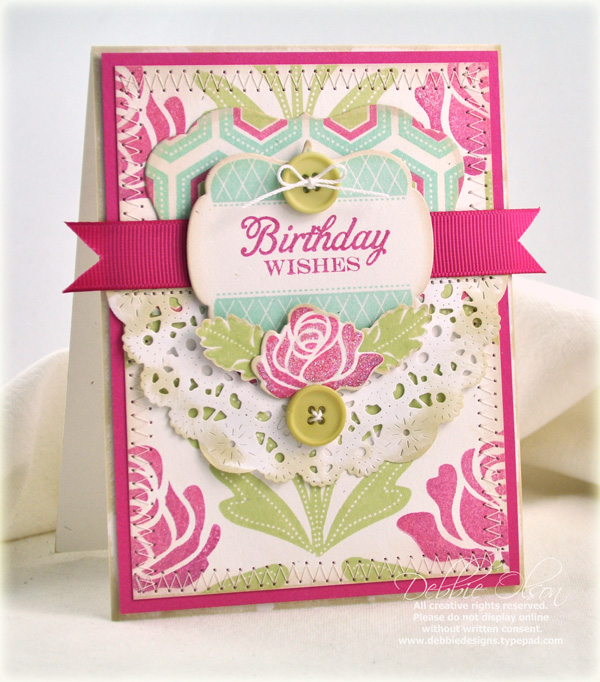 Stamps: Happy Day, Rosie Posie<br />
Cardstock: Rustic White, Raspberry Fizz<br />
Ink:...