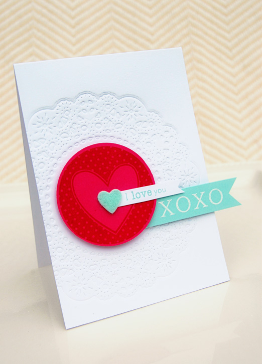 {XOXO} card<br />
Stamps - Tag-its #11, Think Big Favorites #11<br />
CS - White, Pure Poppy,...