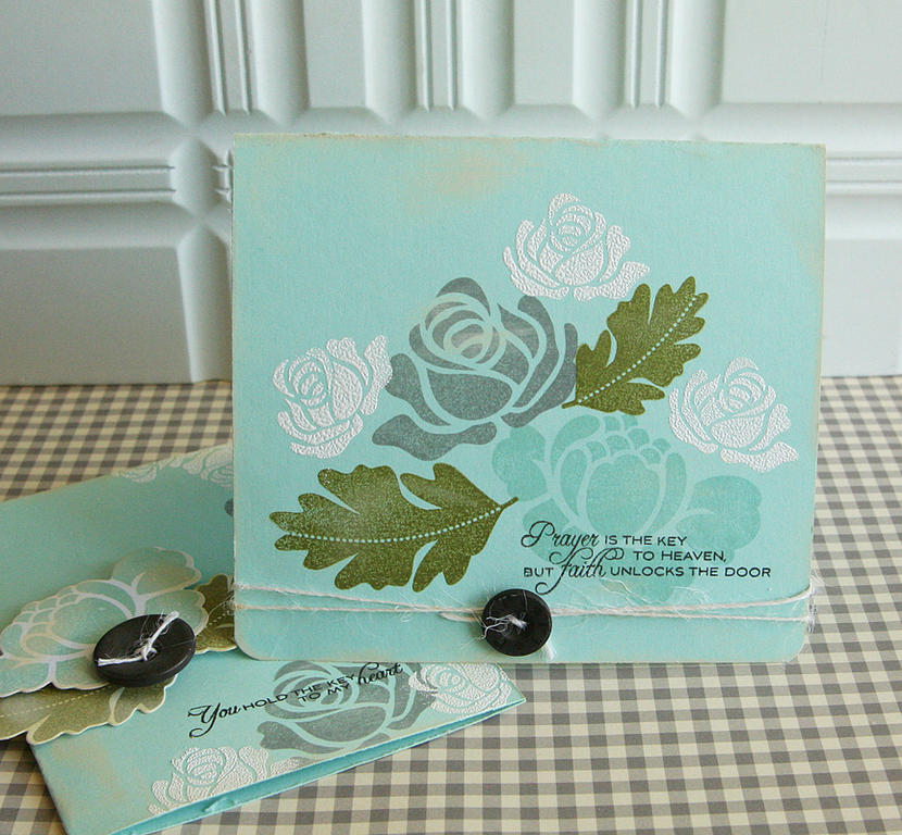 Stamps: Rosie Posie, Lock &amp; Key<br />
Ink: Smokey Shadow, Ripe Avocado, Fresh Snow, True...