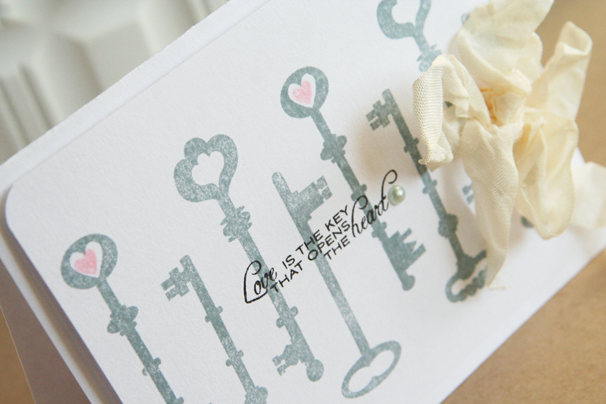 Stamps: Lock &amp; Key<br />
Ink: Smokey Shadow, True Black, Sweet Blush<br />
Paper: white...