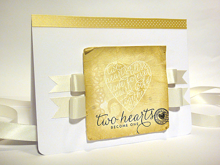 stamps: Love &amp; Marriage<br />
<br />
ink: True Black, Tea Dye Duo, Versamark...