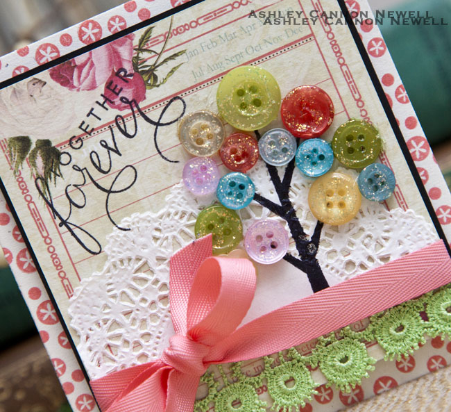 Supplies<br />
<br />
Stamps: Tree Tops, Love &amp; Marriage<br />
Ink: True Black, Berry...