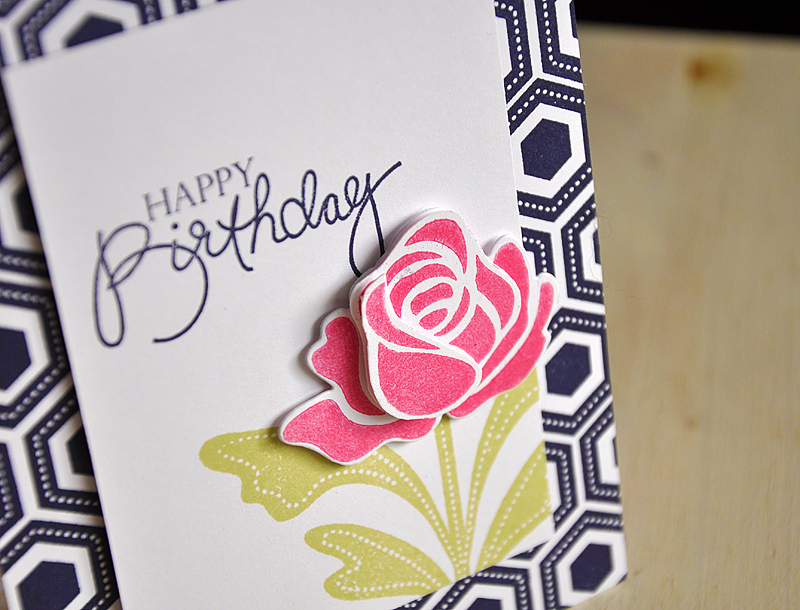 Stamps: Rosie Posie &amp; Birthday Bash Sentiments<br />
Ink: True Black, Spring Moss &amp;...