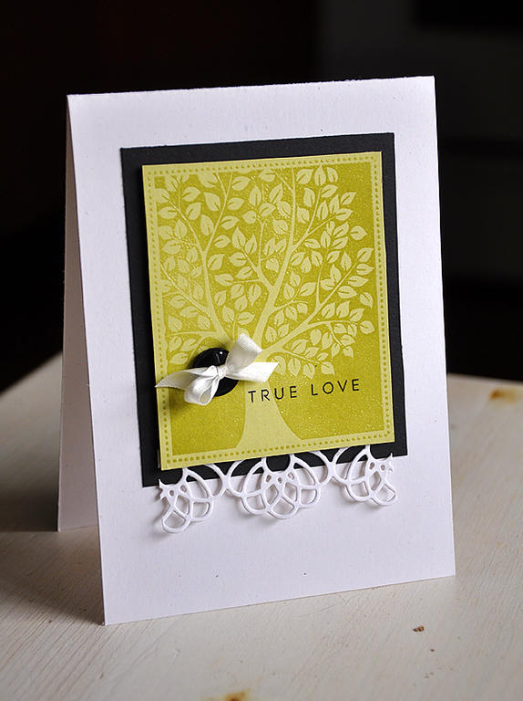 Stamps: Love &amp; Marriage and Congrats All Ways<br />
Ink: True Black &amp; Versamark<br />...