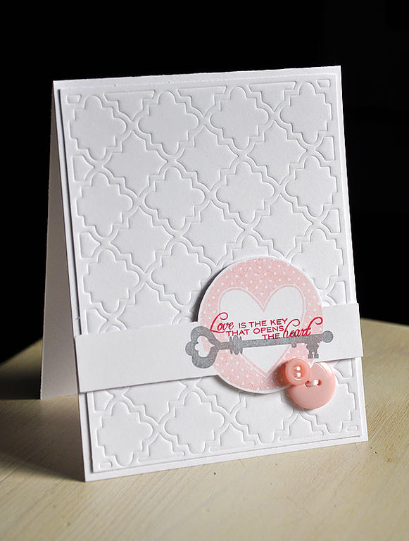 Stamps:  Tag-its #11 and Lock &amp; Key<br />
Ink:  Sweet Blush, Pure Poppy &amp; Gray<br />...