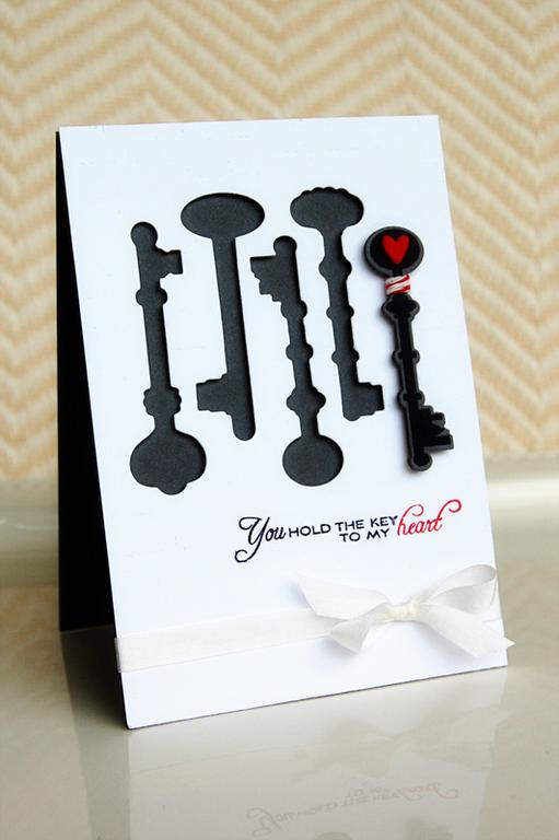 {Key to My Heart} card<br />
Stamps - Lock &amp; Key<br />
CS - White, Smokey Shadow<br />...
