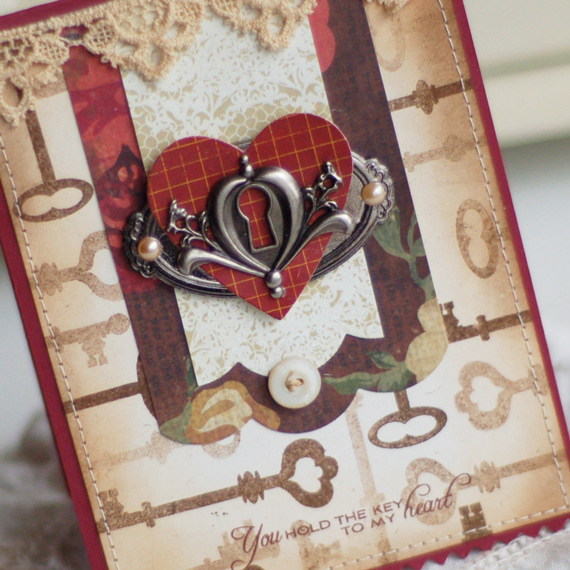 Stamps:  Lock &amp; Key<br />
Ink:  Walnut Stain Distress Ink<br />
Cardstock:  Rustic Cream,...