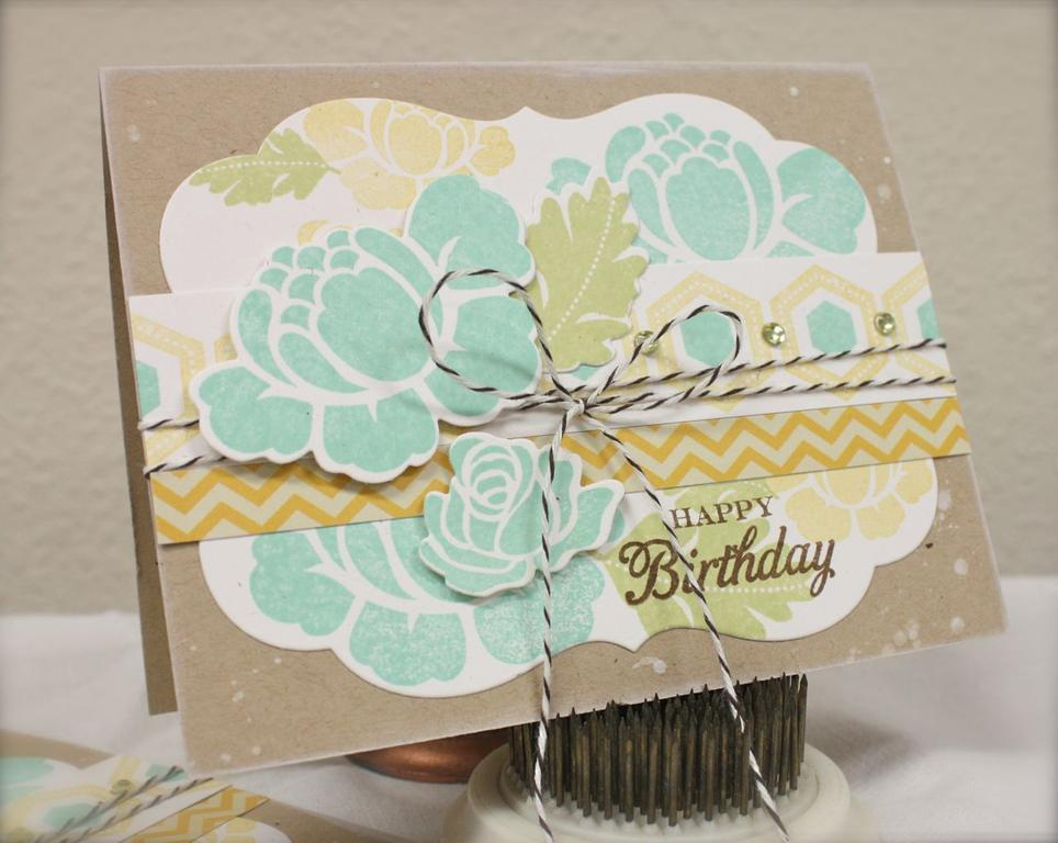 Stamps:Rosie Posie, Happy Day<br />
Ink: Aqua Mist, Spring Moss, Dark Chocolate, non PTI...