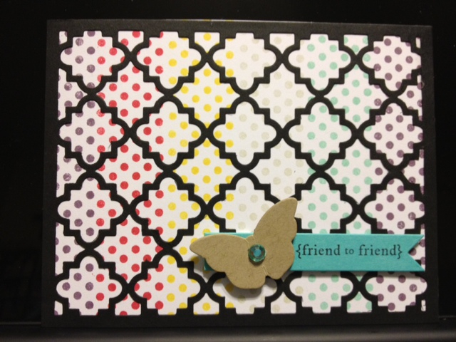 {friend to friend} cased card originally made by Mailes Bales<br />
<br />
Supplies: (PTI...