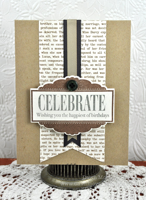 Paper: rustic cream, kraft, Dearest Jane<br />
Stamps: Celebrations<br />
Ink: dark chocolate,...
