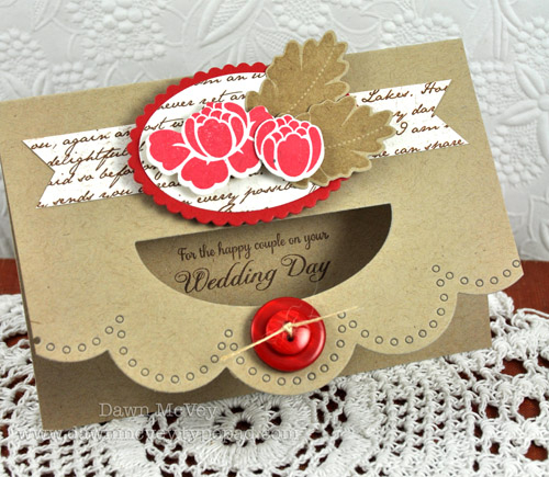 Paper: kraft, pure poppy, Dearest Jane<br />
Stamps: Happily Ever After, Rosie Posie<br />...
